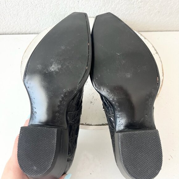 Rod Patrick Womens Pull on Shoes 6.5 C Black Caiman Exotic Western Boots Loafers - Picture 9 of 12